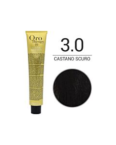 COLOR KERATIN ORO THERAPY Colorazione in Crema senza Ammoniaca 3,0 CASTANO SCURO - FANOLA - 100 ml