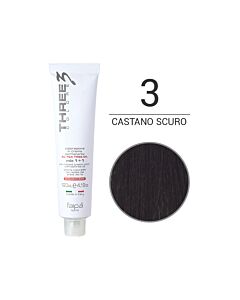 THREE COLORE - Colorazione in Crema - 3 - Castano Scuro - Naturale - FAIPA - 120ml