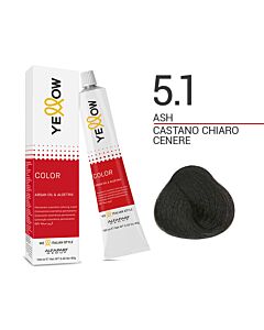 YELLOW COLOR Colorazione in Crema - 5.1 CASTANO CHIARO CENERE - ALFAPARF - 100ml