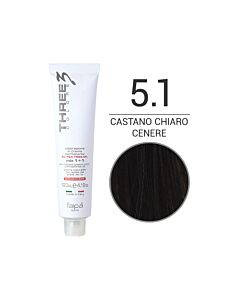 THREE COLORE - Colorazione in Crema - 5.1 - Castano Chiaro Cenere - Cenere & Dorato - FAIPA - 120ml