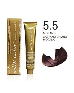 MILK COLOR Colorazione in Crema senza Ammoniaca - 5.5 CASTANO CHIARO MOGANO - KLERAL SYSTEM - 100ml