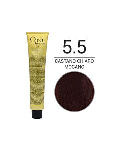 COLOR KERATIN ORO THERAPY Colorazione in Crema senza Ammoniaca 5,5 CASTANO CHIARO MOGANO - FANOLA - 100 ml
