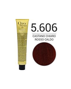 COLOR KERATIN ORO THERAPY Colorazione in Crema senza Ammoniaca 5,606 CASTANO CHIARO ROSSO CALDO - FANOLA - 100 ml