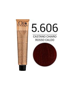 COLOR KERATIN ORO THERAPY Colorazione in Crema senza Ammoniaca 5,606 CASTANO CHIARO ROSSO CALDO - FANOLA - 100 ml