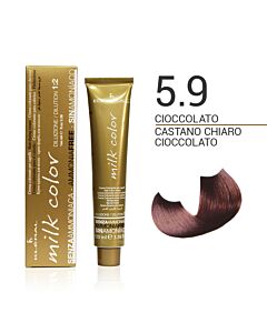 MILK COLOR Colorazione in Crema senza Ammoniaca - 5.9 CASTANO CHIARO CIOCCOLATO - KLERAL SYSTEM - 100ml