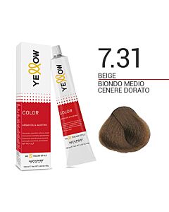 YELLOW COLOR Colorazione in Crema - 7.31 BIONDO MEDIO DORATO CENERE - ALFAPARF - 100ml