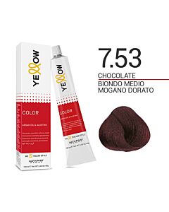YELLOW COLOR Colorazione in Crema - 7.53 BIONDO MEDIO MOGANO DORATO - ALFAPARF - 100ml