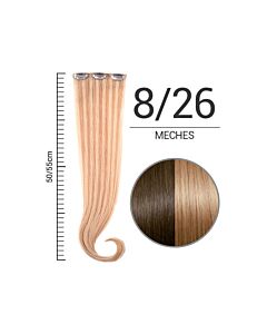 Extension Clip Meches - 100% CAPELLI NATURALI - Lunghezza 50/55 cm - 8/26 MECHES