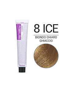 NO YELLOW COLOR Colorazione in Crema Antigiallo 8 ICE BLONDE - BIONDO CHIARO GHIACCIO - FANOLA - 100 ml
