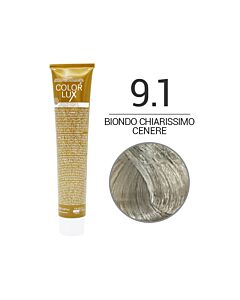 COLOR LUX Colorazione in Crema - 9.1 BIONDO CHIARISSIMO CENERE - DESIGN LOOK - 100ml