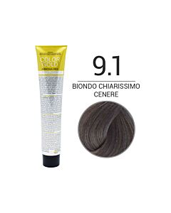 COLOR GOLD Colorazione in Crema senza Ammoniaca - BIONDO CHIARISSIMO CENERE 9.1 - DESIGN LOOK - 100 ml