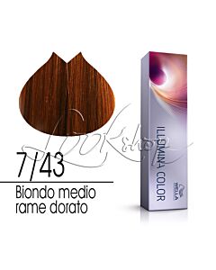 ILLUMINA COLOR Colorazione in Crema - 7/43 BIONDO MEDIO RAME DORATO - WELLA Professionals - 60ml